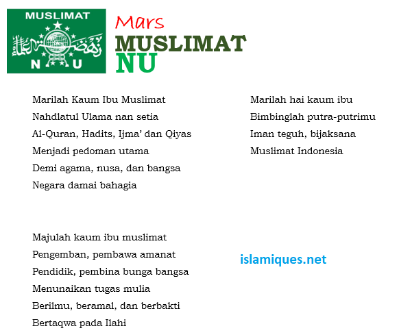 Mars Muslimat NU (Lirik Lagu, MP3 Free Download)