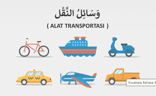 Bahasa Arab Kendaraan (Alat Transportasi) Lengkap