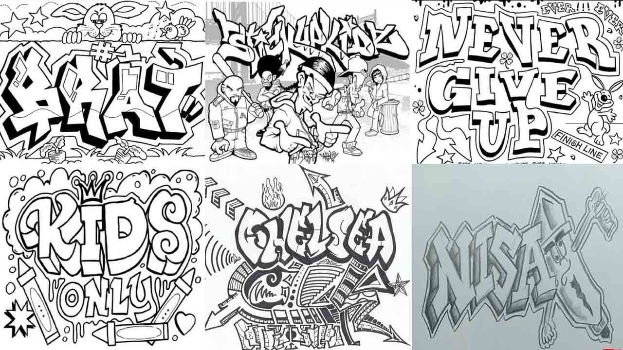 Kumpulan Sketsa Gambar Grafiti Keren Dan Mudah